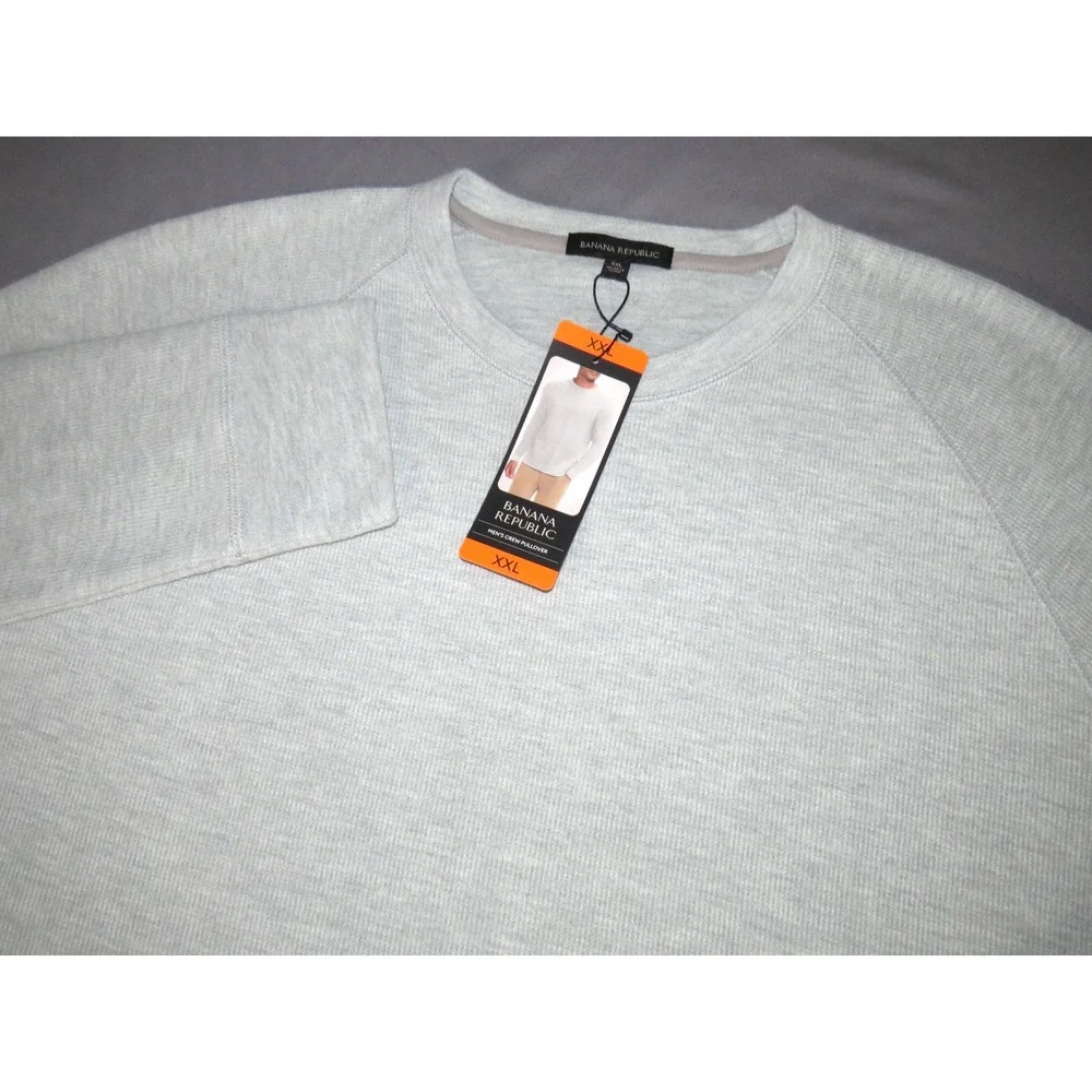 NEW! Banana Republic Gray Knit Pull‎ Over Crew Neck Sweater Men's XXL NWT!